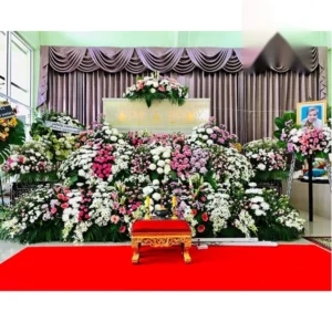 ดอกไม้งานศพในกรุงเทพ ครบ 50 เขต ส่งฟรี ทุกศาลา ทุกวัด ทุกเขต 8 พวงหรีดราชเทวี